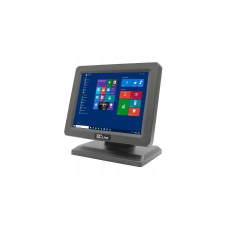 Monitor Touch EC Line EC-TS-1210 - 12" - 1024 x 768 - USB - Negro