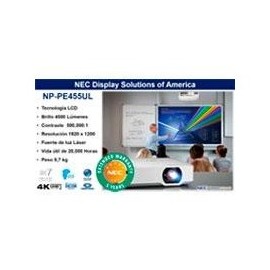 Videoproyector laser nec np-pe455ul lcd 4500 lumenes wuxga 16:10...