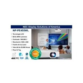 Videoproyector laser nec np-pe455wl lcd 4500 lumenes wxga 16:10...