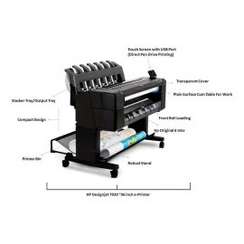 Plotter HP L2Y22A DesignJet T930 914-mm PostScript 36" Color...