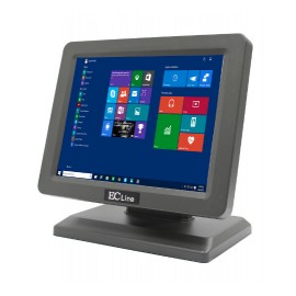 Monitor Touch EC Line EC-TS-1210 - 12" - 1024 x 768 - USB - Negro